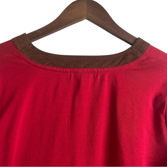 Ralph Lauren RLR‎ Women Tunic Top L Red Cotton Preppy Western Cowgirl Classic - Picture 4 of 7